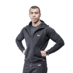 Black Comfy-Fit Zipper Hoodie